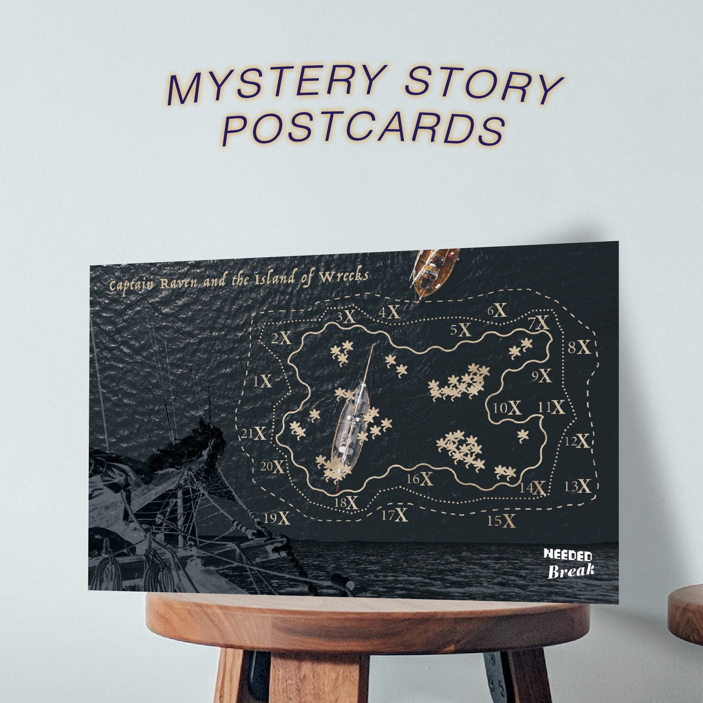 Postcard Puzzle Story - Captain Raven & the Island of Wrecks (5 Cards)